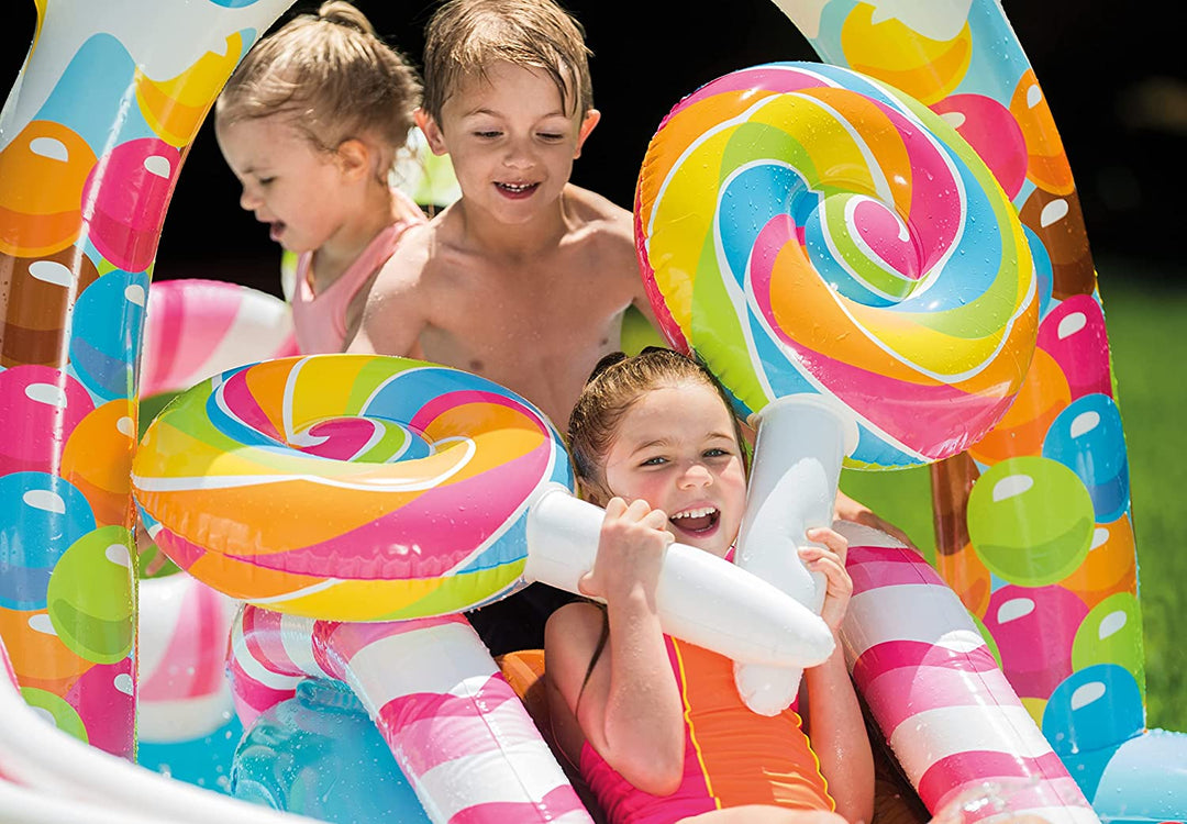 Intex slide Candy Zone Play Center Inflatable Rubber Swimming Pool, Multi Color