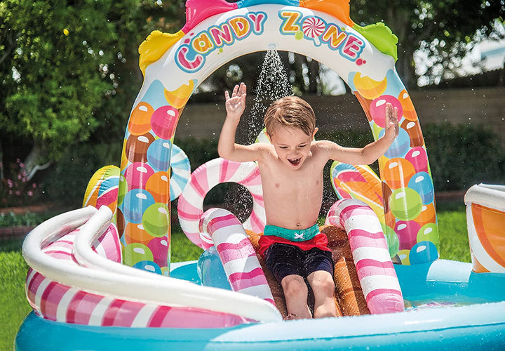 Intex slide Candy Zone Play Center Inflatable Rubber Swimming Pool, Multi Color