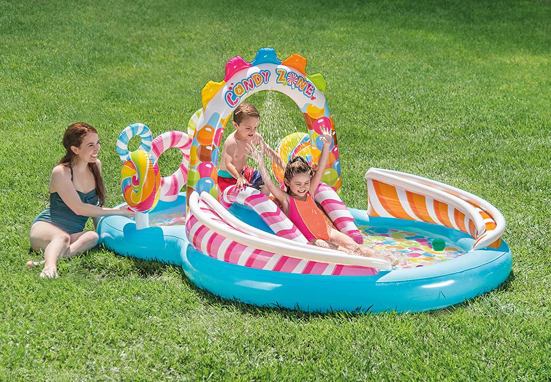 Intex slide Candy Zone Play Center Inflatable Rubber Swimming Pool, Multi Color