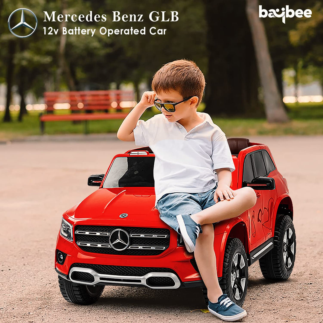 Baybee Licensed Mercedes GLB Battery Operated Ride on Kids Car, Baby Car with USB, Music | Electric Kids Baby Big Car Toys | Battery Operated Car for Kids to Drive 2 to 6 Years Boys Girls (Red)