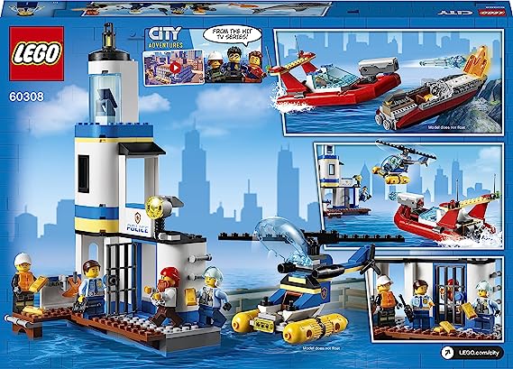 LEGO City Seaside Police and Fire Mission 60308 Building Kit (298 Pieces)