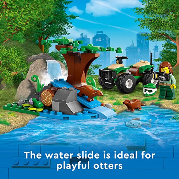 LEGO City ATV and Otter Habitat, 60394 Off-Roader Quad Bike Toy Car for Kids Age 5 Plus, Animal Playset with Wildlife Figures, Learning to Build Nature Set