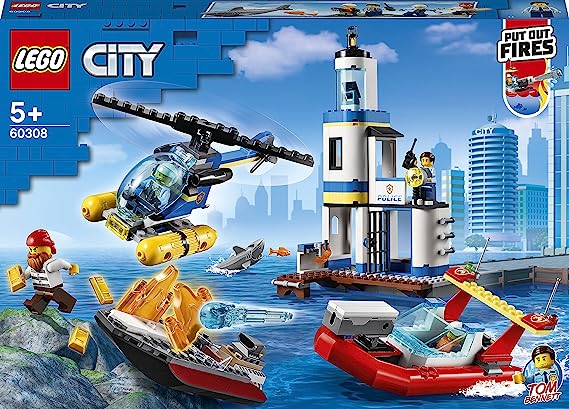 LEGO City Seaside Police and Fire Mission 60308 Building Kit (298 Pieces)