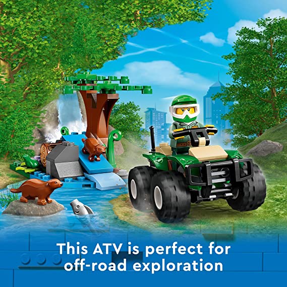 LEGO City ATV and Otter Habitat, 60394 Off-Roader Quad Bike Toy Car for Kids Age 5 Plus, Animal Playset with Wildlife Figures, Learning to Build Nature Set