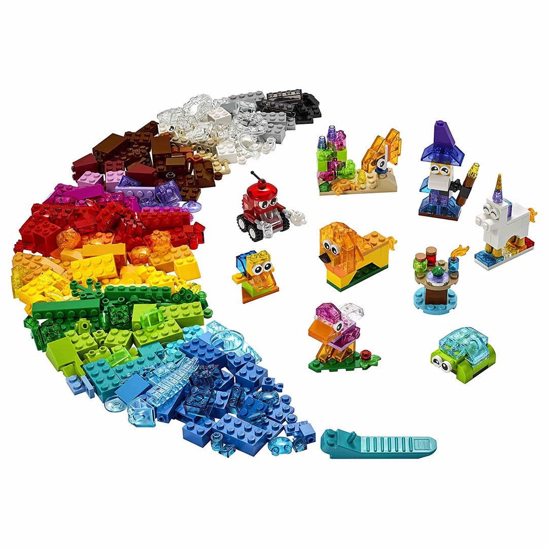 LEGO 11013 Classic Creative Transparent Bricks Building Set with Animals 4+(500 Pieces)