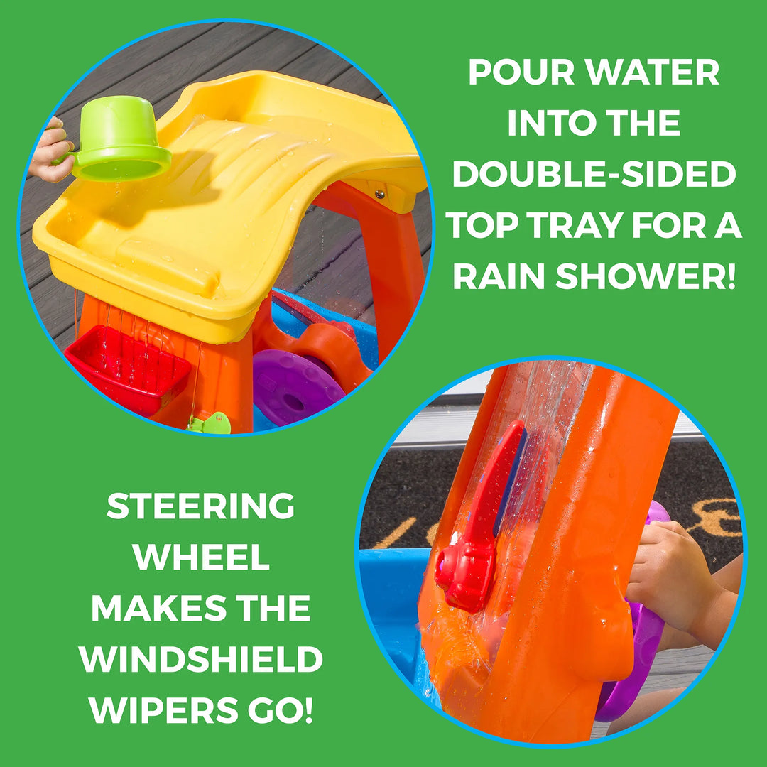 Step2 Car Wash Splash Center, Kids Outdoor Water Table Toy, Pretend Play Car Wash Toy, Blue/Orange