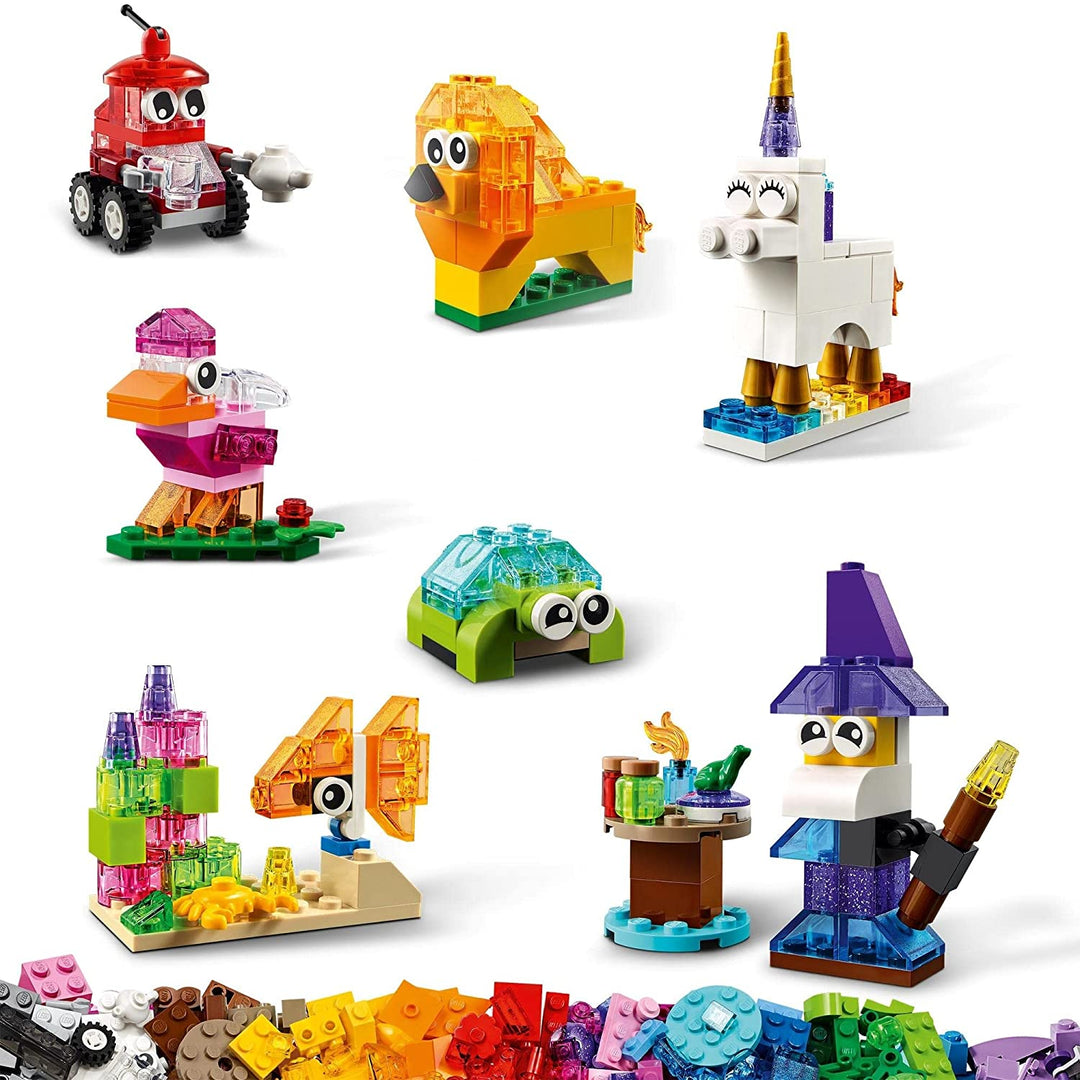 LEGO 11013 Classic Creative Transparent Bricks Building Set with Animals 4+(500 Pieces)