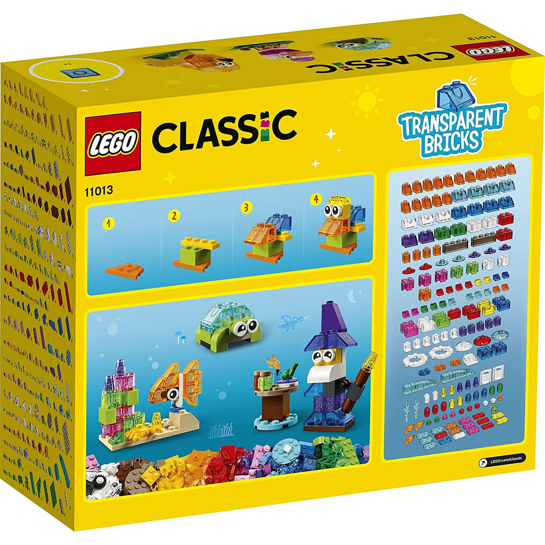 LEGO 11013 Classic Creative Transparent Bricks Building Set with Animals 4+(500 Pieces)