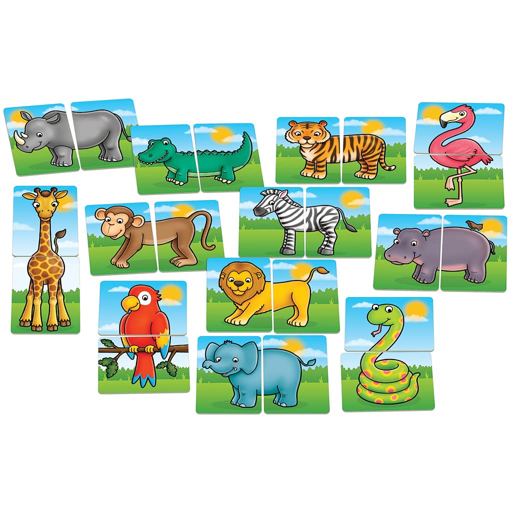 Orchard Toys Jungle Heads and Tails, Matching and Memory Board Game, Activity Puzzle, for Toddlers and Preschool Kids 18 Months to 3 Years, Party Gift, Teacher Tested