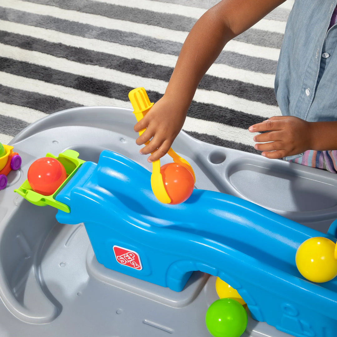 Step2 Ball Buddies Truckin' & Rollin' Play Table | STEM & Ball Toy For Toddlers | Kids Play Table With 12 Accessory Toys Included