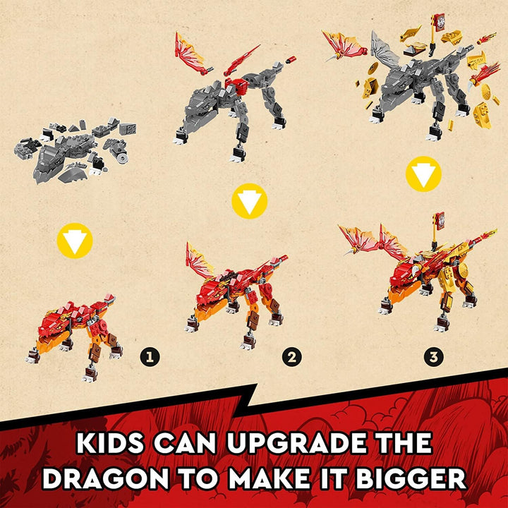 TOYS Lego NINJAGO Kids Kai Fire Dragon EVO 71762 Building Kit Featuring a Ninja Dragon Toy, Kai and Snake Figures Toy Playset, Multicolour, Aged 6+ (204 Pieces)