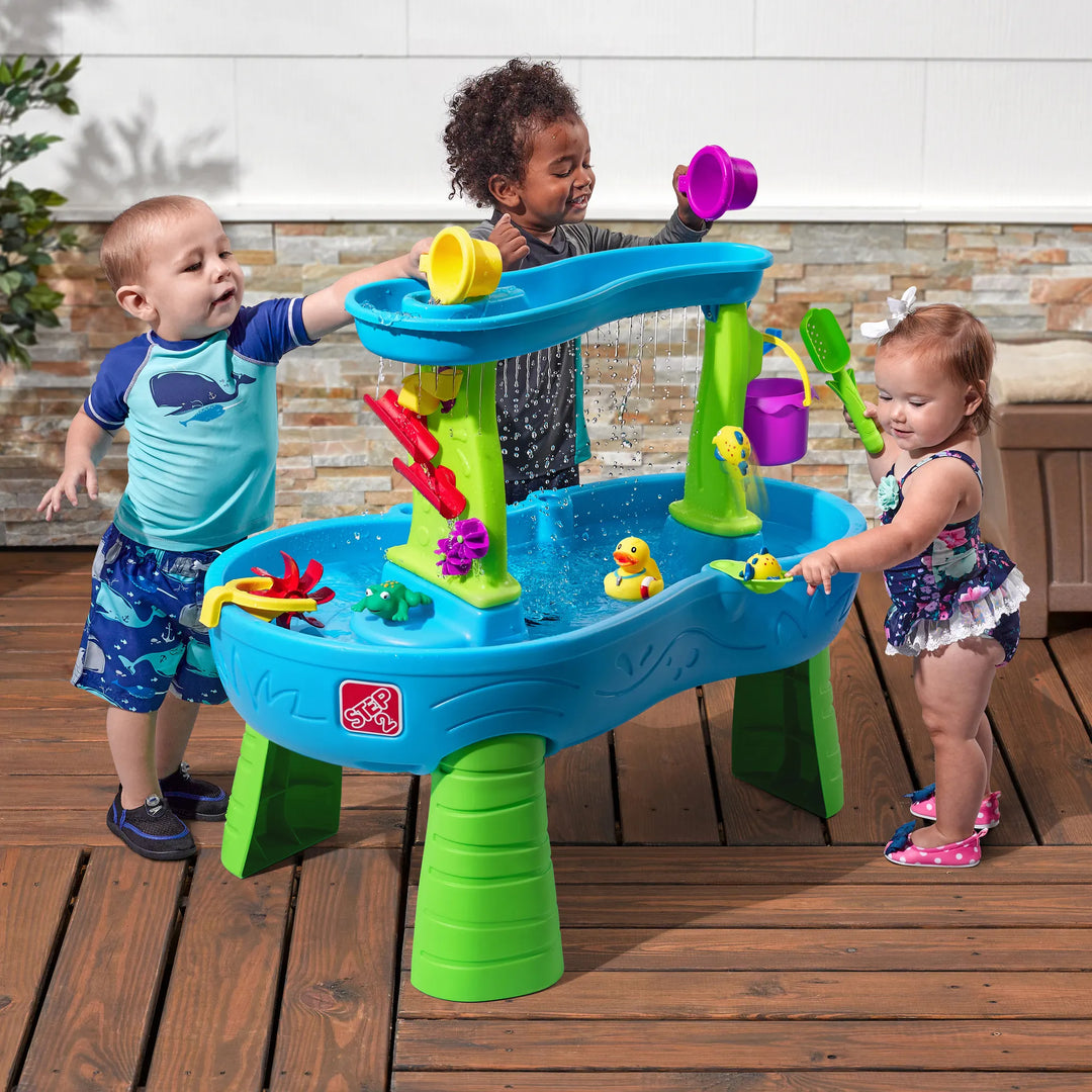 Step 2 Rain Showers Splash Pond Water Table Kids Water Play Table With 13-Pc Accessory Set