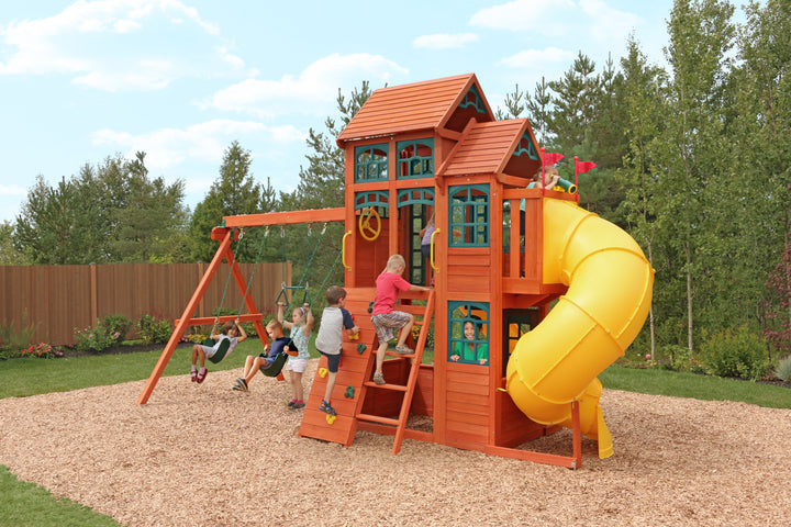 KidKraft Canyon Ridge Wooden Climbing Frame / Swing Set