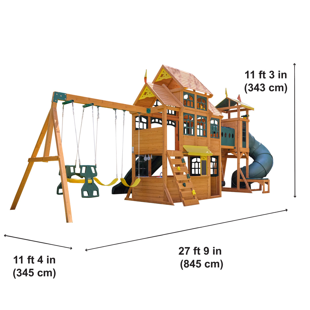 KidKraft Bear Cave Lodge Swing Set / Playset