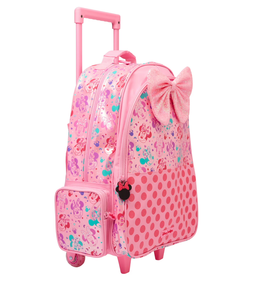 SMIGGLE Minnie Mouse Trolley Backpack With Light Up Wheels