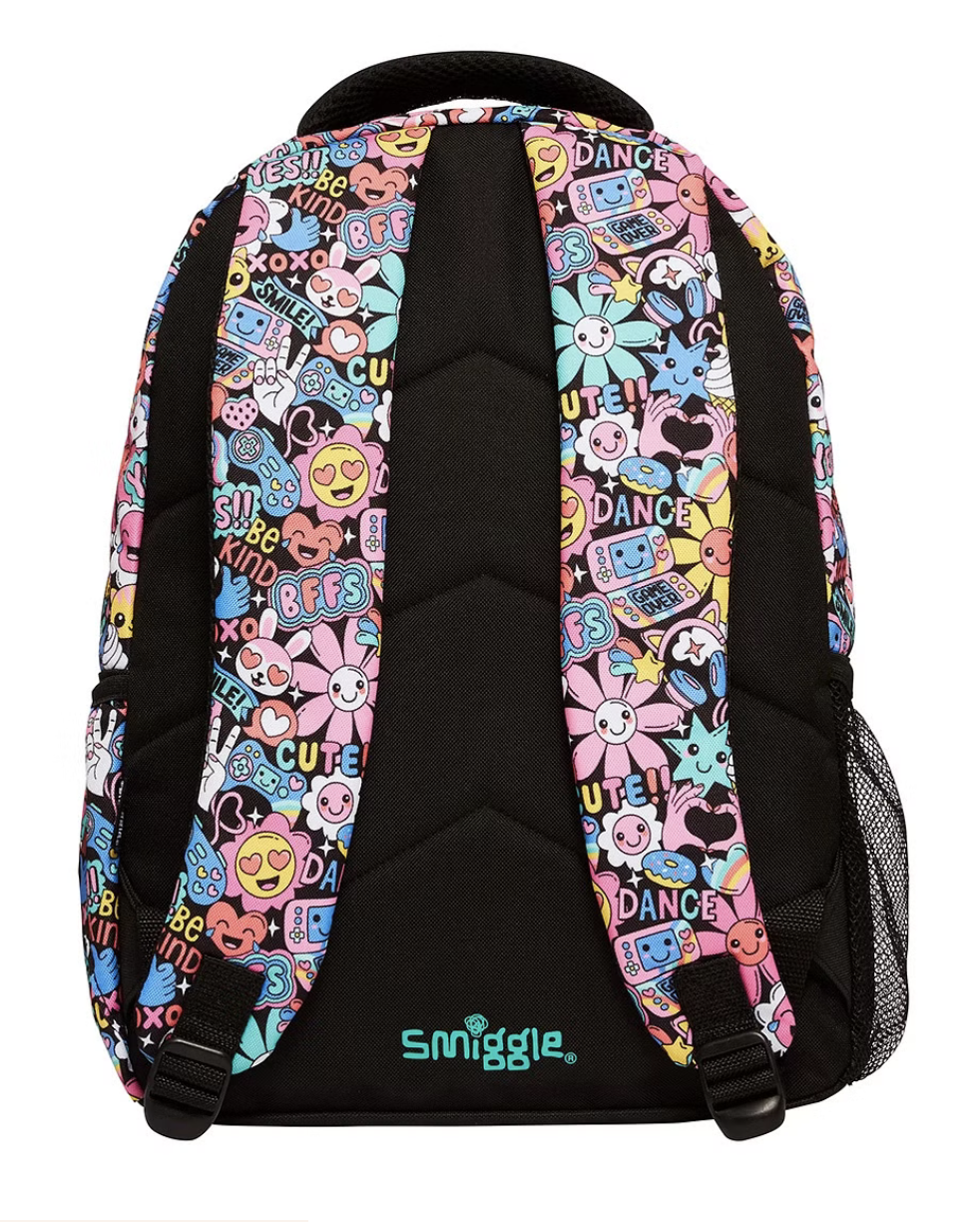 Smiggle Bright Side Classic Attachable Colourful printed bag for Kids 3Y+, Multicolour