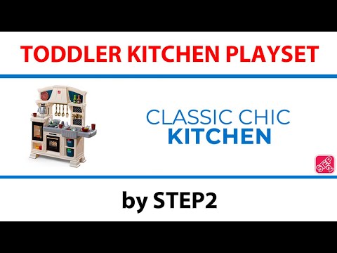 Step2 Classic Chic Play Kitchen | Toddler Kitchen Playset With Accessories & Stool